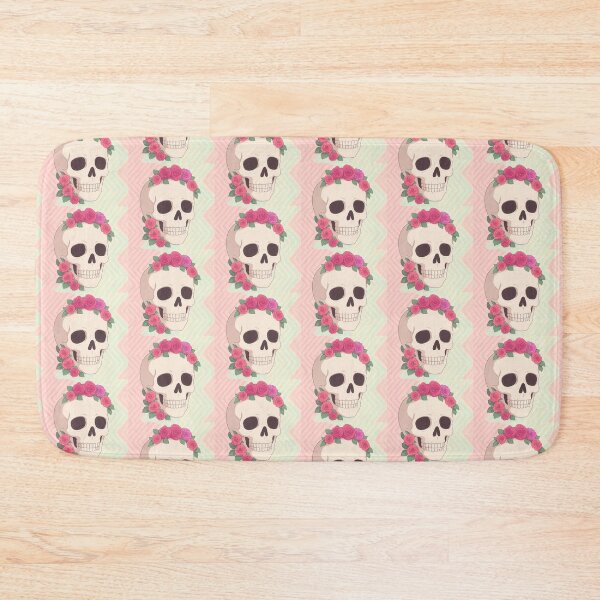Item preview, Skull with Pink Roses designed and sold by NickyMakesCoolStuff.