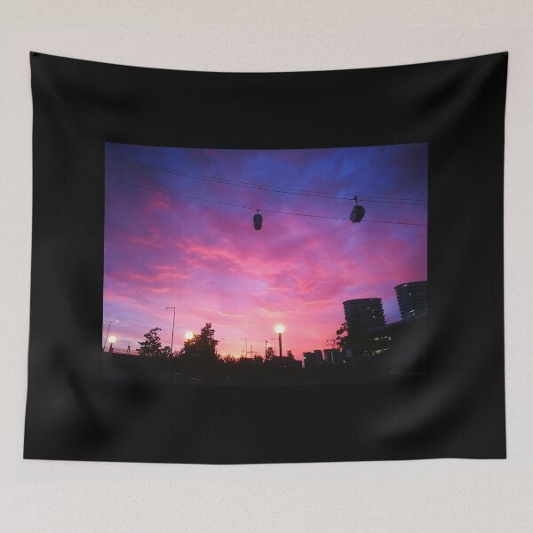 Item preview, Pink London Sunset Cable Car Cityscape designed and sold by IcyDraco.