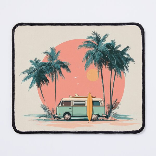 Item preview, Surf van parked by palm trees designed and sold by anytka.