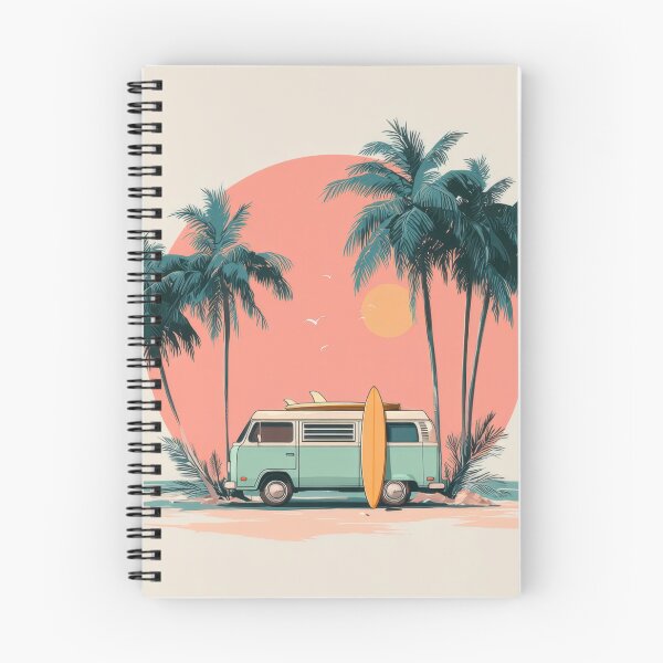 Item preview, Surf van parked by palm trees designed and sold by anytka.
