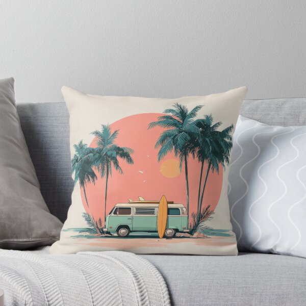Item preview, Surf van parked by palm trees designed and sold by anytka.
