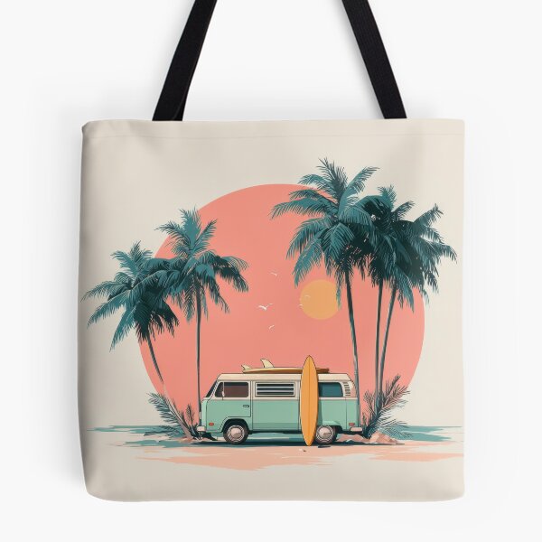 Item preview, Surf van parked by palm trees designed and sold by anytka.