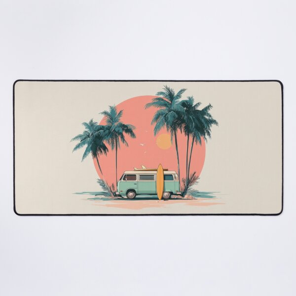 Item preview, Surf van parked by palm trees designed and sold by anytka.