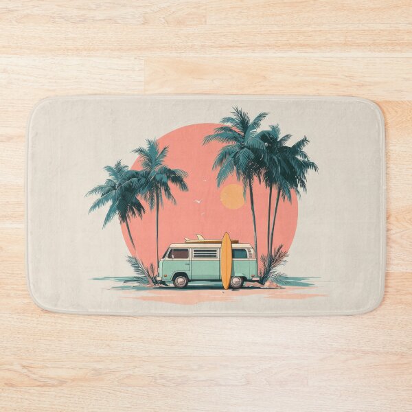 Item preview, Surf van parked by palm trees designed and sold by anytka.