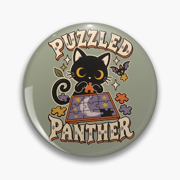 Item preview, Puzzled Panther Retro Black Cat Jigsaw Puzzle designed and sold by  MAD's Recreation Studio.