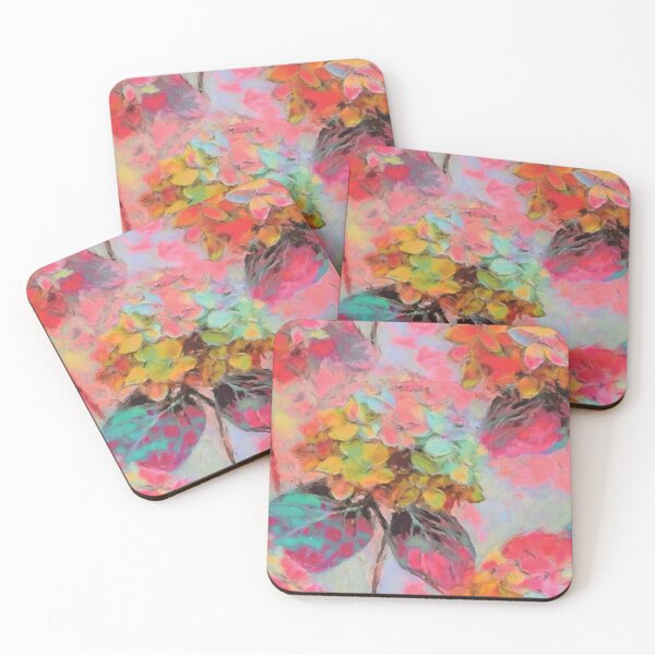 Item preview, Colorful Hydrangea Flowers Painting in Warm Pastel Tones designed and sold by DuckyRubin.