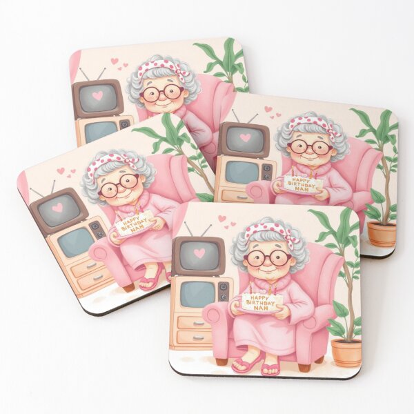 Item preview, Happy Birthday Nan Sticker | Cute Illustrated Granny Birthday Cake Vinyl Sticker designed and sold by HOODYBUDSTYLES.