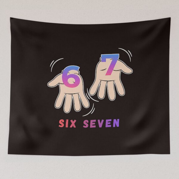 Item preview, Six Seven 67 Meme Streetwear Hand Sign - Dark Edition designed and sold by JulSaMar03.
