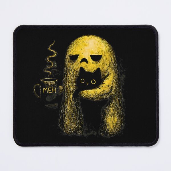 Item preview, Tired Ghost With Black Cat Coffee Meh Funny Introvert Halloween designed and sold by Rahamkshop.