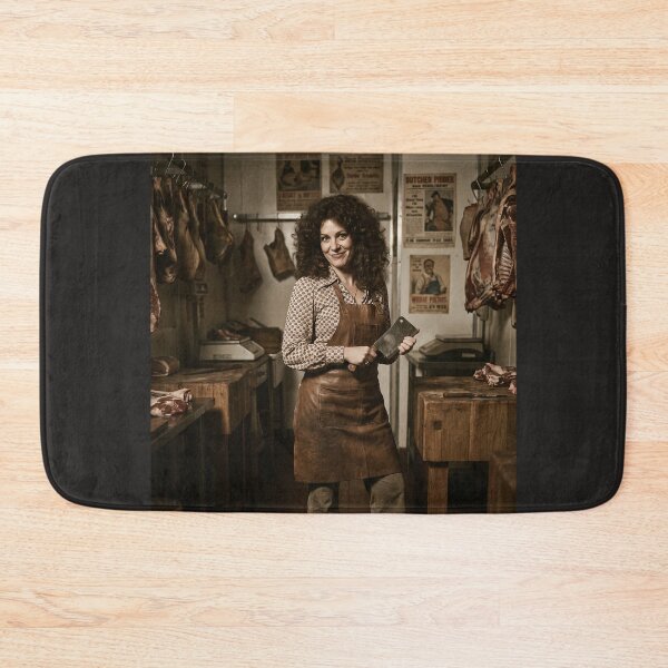 Item preview, Vintage Female Butcher Portrait 70s Style Meat Cleaver Photo designed and sold by KiwiRider.