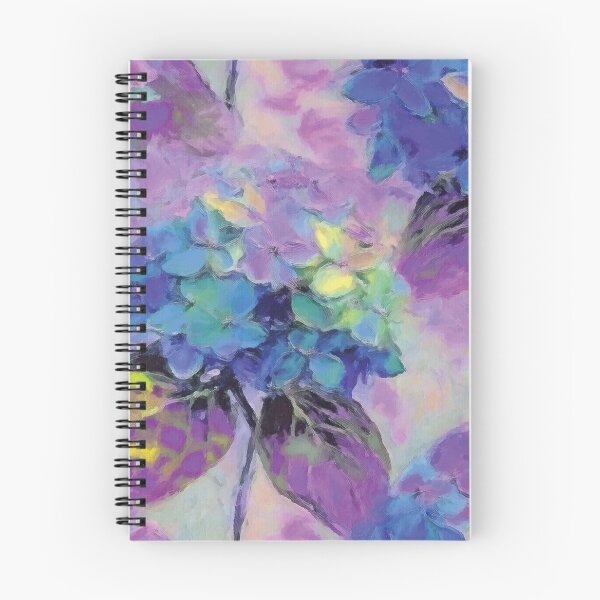 Item preview, Colorful Hydrangea Flowers Painting in Purple and Blue designed and sold by DuckyRubin.