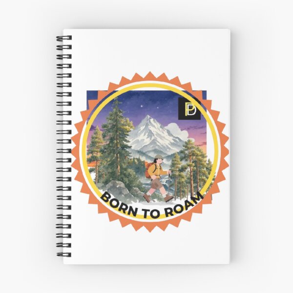 Item preview, Born To Roam - Vintage Hiking Mountain Badge designed and sold by SMinimalist613.