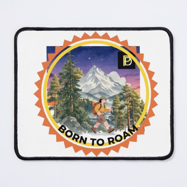 Item preview, Born To Roam - Vintage Hiking Mountain Badge designed and sold by SMinimalist613.