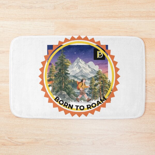 Item preview, Born To Roam - Vintage Hiking Mountain Badge designed and sold by SMinimalist613.