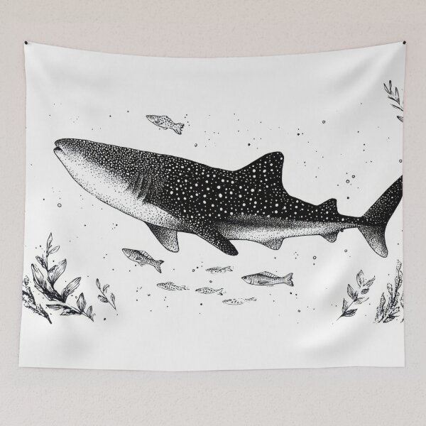 Item preview, Whale shark swimming with small fish designed and sold by anytka.