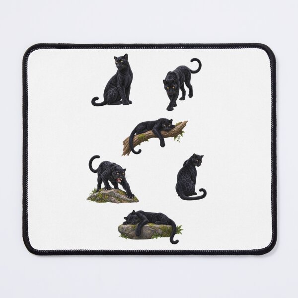 Item preview, Realistic Black Panther Sticker Sheet Wildlife Big Cat Illustration Pack designed and sold by Rehnair.