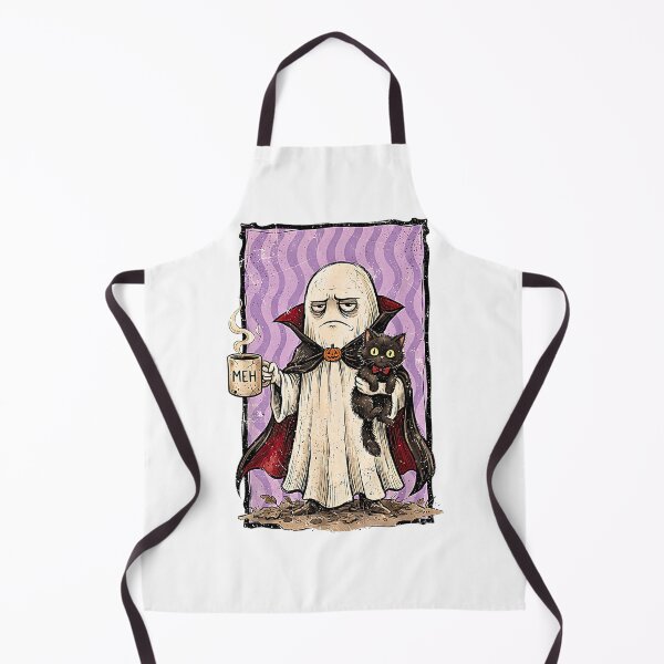 Item preview, Tired Ghost With Black Cat Coffee Meh Funny Introvert Halloween designed and sold by Rahamkshop.