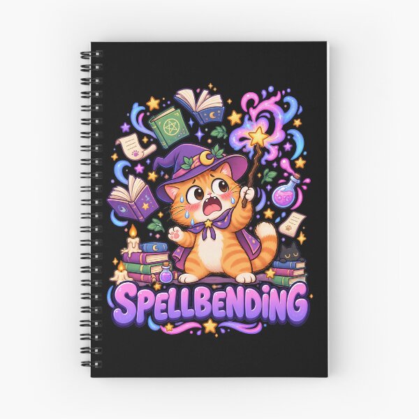 Item preview, spellbending cat designed and sold by Retro Whiskers.