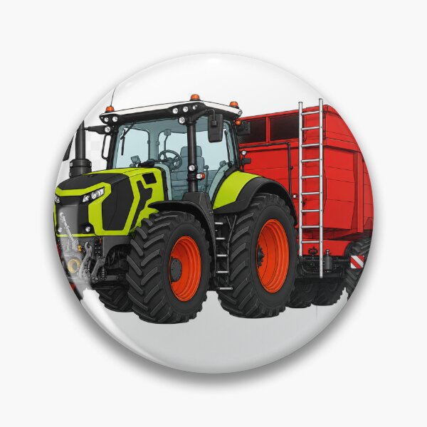 Item preview, Modern Farm Tractor with Dump Trailer – Agricultural Vehicle Illustration designed and sold by ElceMare.
