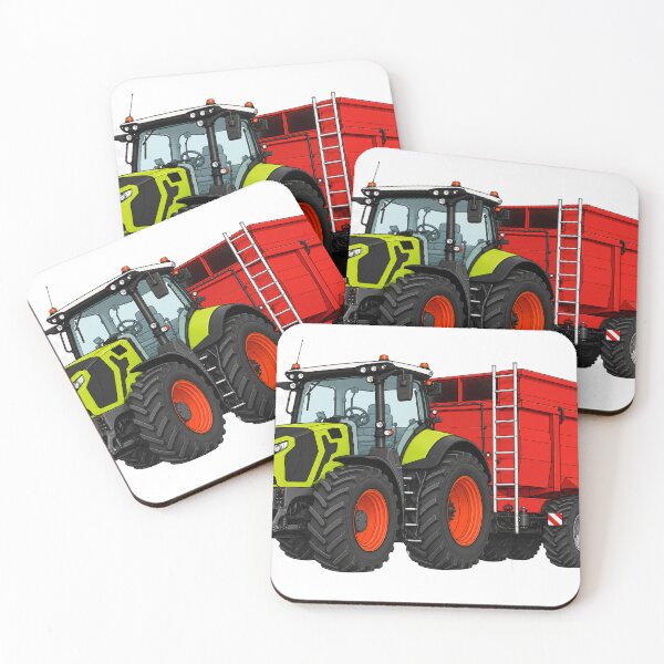 Item preview, Modern Farm Tractor with Dump Trailer – Agricultural Vehicle Illustration designed and sold by ElceMare.