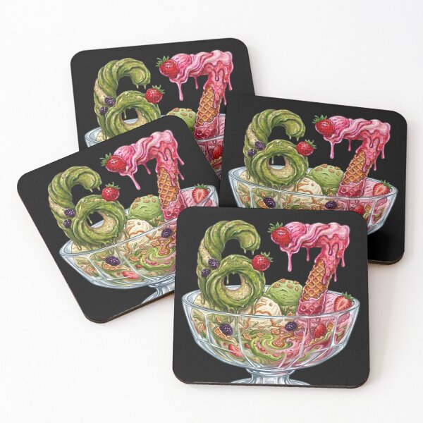 Item preview,  Matcha Ice Cream and Strawberry Ice Cream Dripping Number Dessert Sundae Bowl | 67 Meme | Trending designed and sold by TeenLake.