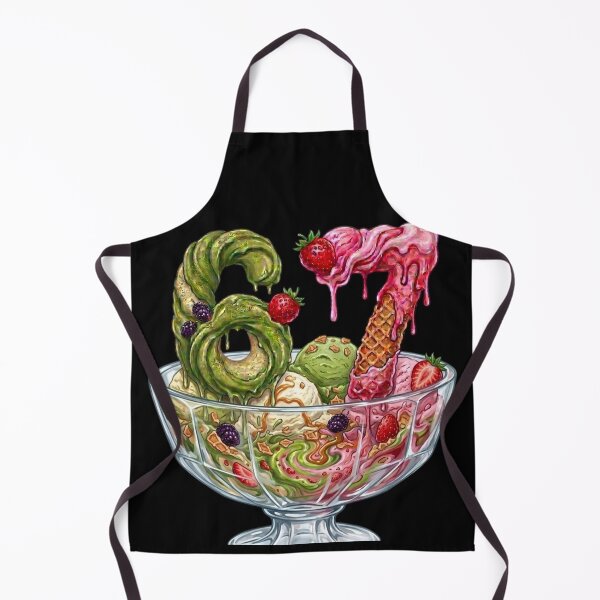 Item preview, Matcha Ice Cream and Strawberry Ice Cream Dripping Number Dessert Sundae Bowl | 67 Meme | Trending designed and sold by TeenLake.