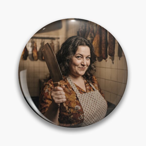 Item preview, Vintage Female Butcher Portrait Charcuterie Meat Cleaver Photo designed and sold by KiwiRider.