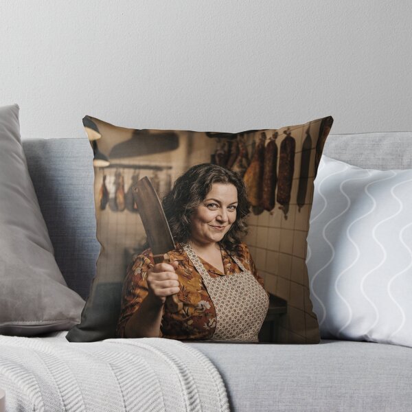 Item preview, Vintage Female Butcher Portrait Charcuterie Meat Cleaver Photo designed and sold by KiwiRider.