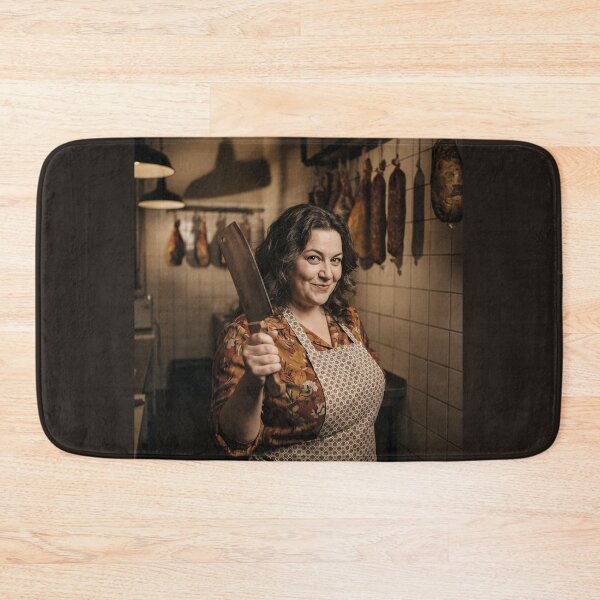 Item preview, Vintage Female Butcher Portrait Charcuterie Meat Cleaver Photo designed and sold by KiwiRider.