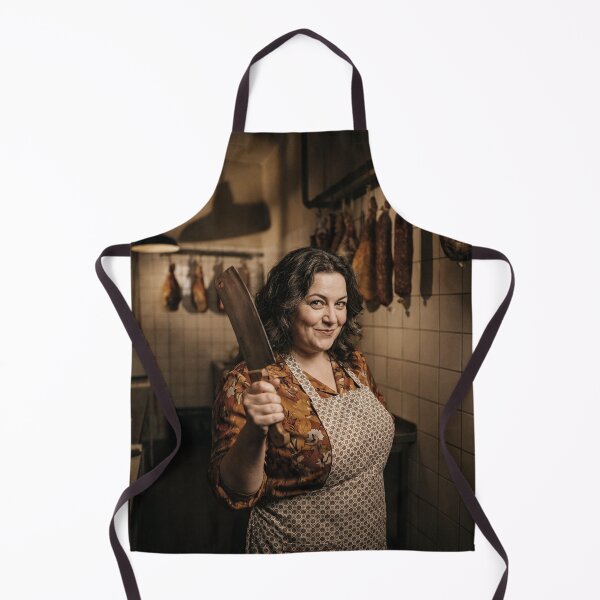 Item preview, Vintage Female Butcher Portrait Charcuterie Meat Cleaver Photo designed and sold by KiwiRider.