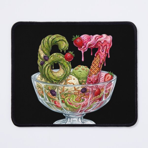 Item preview, 67 Matcha Ice Cream and Strawberry Ice Cream Dripping Number Dessert Sundae Bowl | 67 Meme | Trending designed and sold by TeenLake.