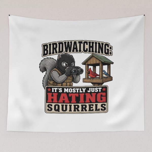 Item preview, Birdwatching Its Mostly Just Hating Squirrels Funny Bird Lover Gift designed and sold by CleverRaccoon.
