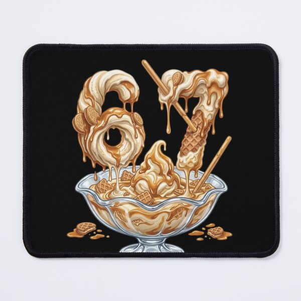 Item preview, 67 Vanilla and Caramel Ice Cream Dripping Number Dessert Sundae Bowl | 67 Meme | Trending designed and sold by TeenLake.