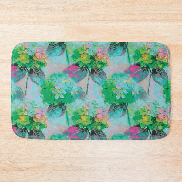 Item preview, Colorful Hydrangea Flowers Painting in Teal and Green designed and sold by DuckyRubin.