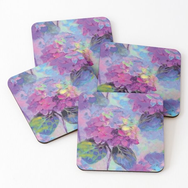 Item preview, Colorful Hydrangea Flowers Painting in Purple Pastels designed and sold by DuckyRubin.
