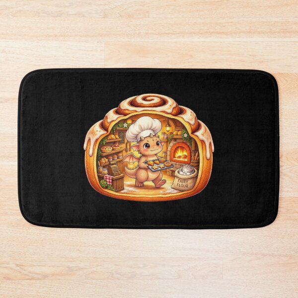 Item preview, Cute Dragon Baker Cozy Cinnamon Roll Bakery Fantasy Foodie designed and sold by MrDev.