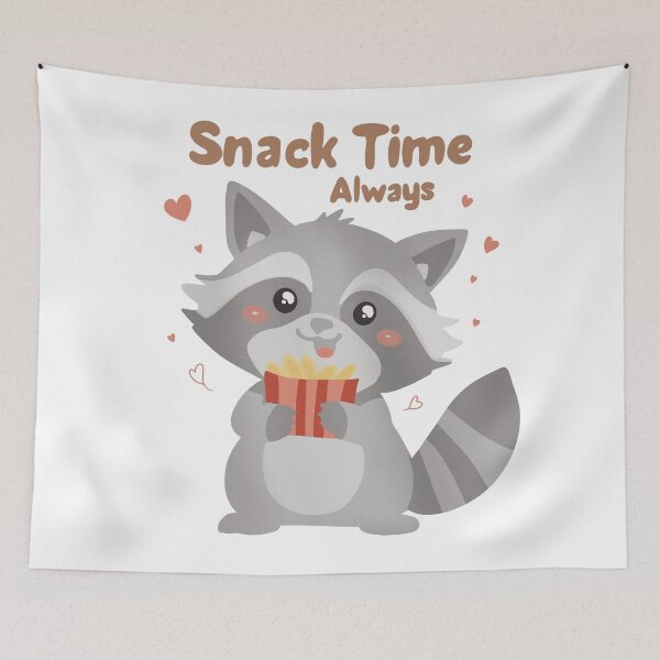 Item preview, Snack Time Always Raccoon Illustration designed and sold by DinaArtStudio.