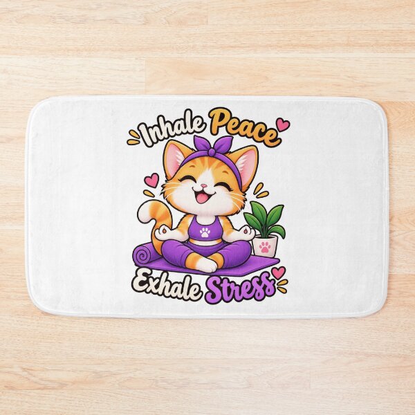 Item preview, Cute Yoga Cat – Inhale Peace Exhale Stress – Kawaii Cat Yoga designed and sold by JrNergal.