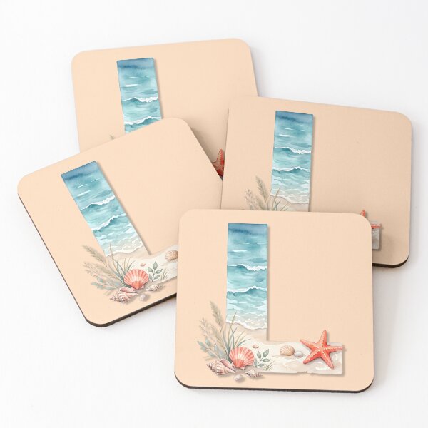 Item preview, Coastal Initial L Ocean Beach Monogram Seashell Personalized Design designed and sold by Sea Gem.