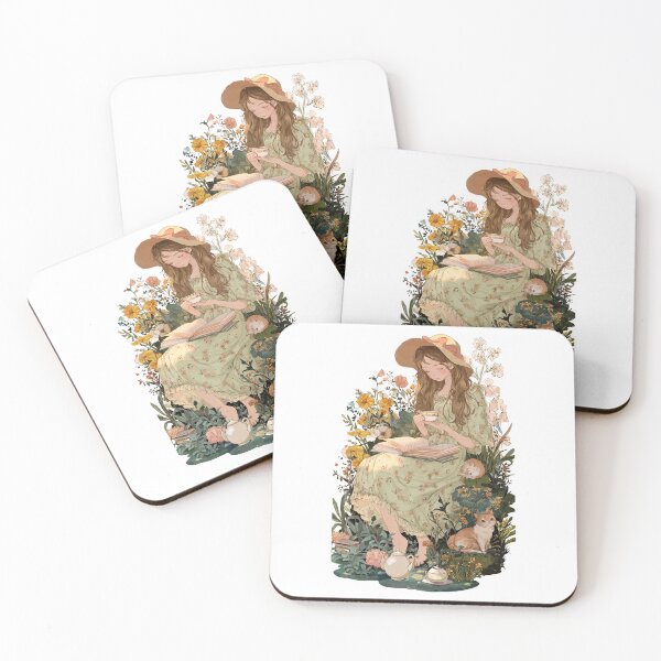 Item preview, cute girl reading book designed and sold by lakanarivas.