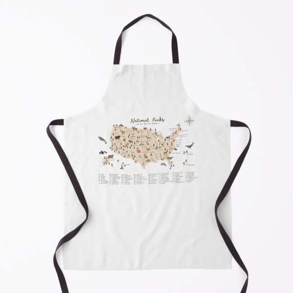 Item preview, National Parks of the USA Map - Beige designed and sold by Those Pencil Shavings.