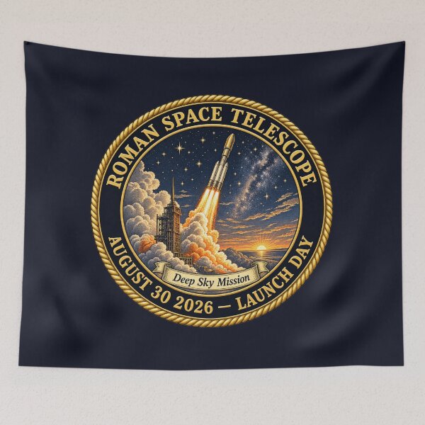 Item preview, Roman Space Telescope Launch Day Vintage Mission Art designed and sold by CalmCapy Co.