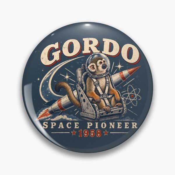 Item preview, Gordo Space Pioneer – Vintage Squirrel Monkey Rocket Art designed and sold by radiogalaxy.