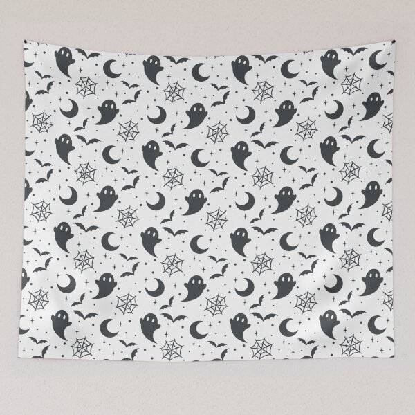 Item preview, Black and White Halloween Pattern designed and sold by TheSpellboundArtist.