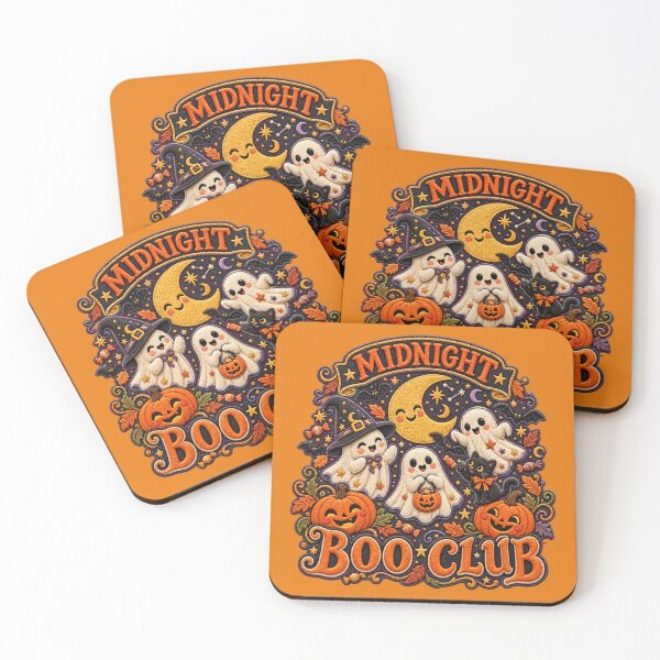 Item preview, Cute Halloween Ghosts for Kids – Midnight Boo Club Retro Embroidered Spooky Design designed and sold by Emoji Emblems.