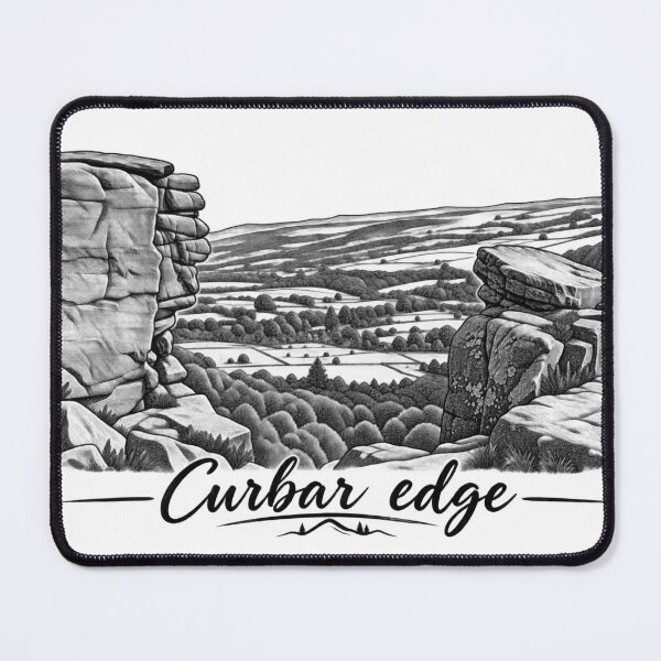 Item preview, Curbar Edge – Peak District Gritstone Escarpment Line Art designed and sold by Tee Visions.