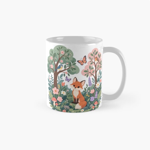 Item preview, Cute Woodland Fox Floral Forest Illustration designed and sold by MimiSabu.