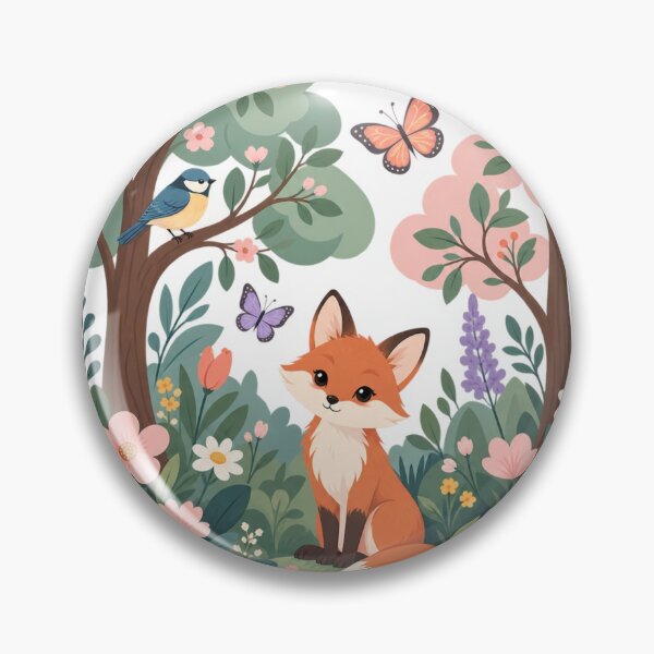 Item preview, Cute Woodland Fox Floral Forest Illustration designed and sold by MimiSabu.