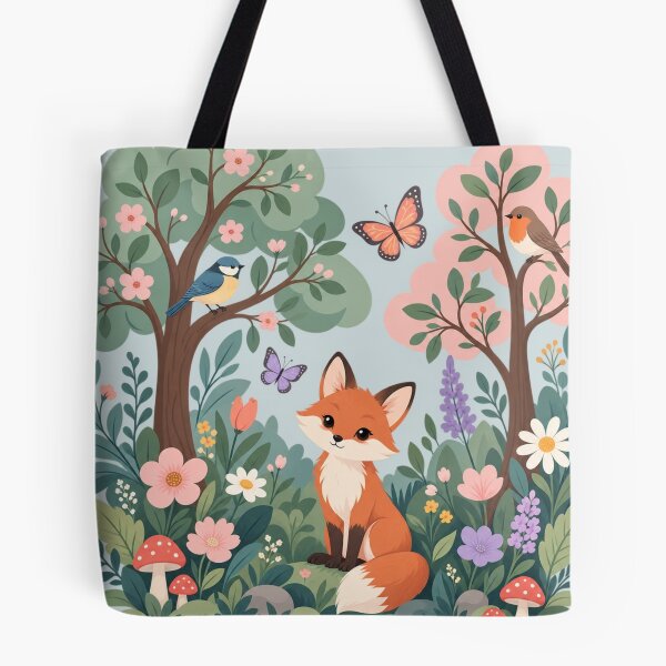 Item preview, Cute Woodland Fox Floral Forest Illustration designed and sold by MimiSabu.