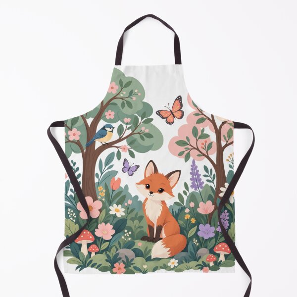Artikelvorschau, Niedliche Wald-Fuchs-Illustration mit Blumenmuster entworfen und verkauft von MimiSabu.